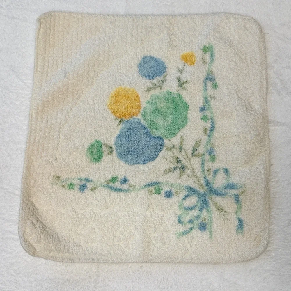 Vintage Floral Washcloth Lot 3 Rose Bath Linens Cottagecore Granny Chic Set‎ USA
